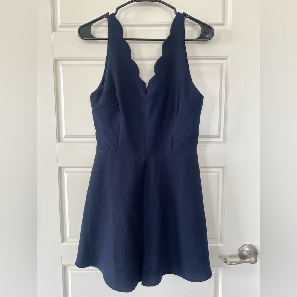 Scalloped top romper